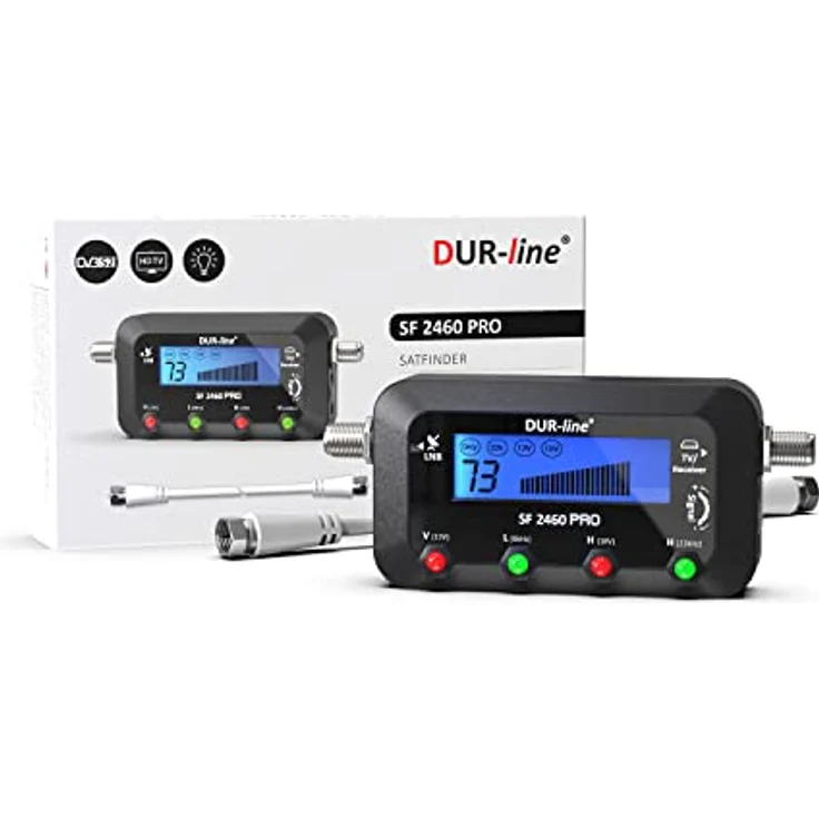 DUR-line SF 2450 W - Satfinder - Messgerät mit Gummi-Schutzhülle zur exakten Justierung Ihrer Digitalen Satelliten-Antenne - mit hoher Eingangsempfindlichkeit - inkl. F-Kabel und ausführlicher deutscher Anleitung – Bild 9