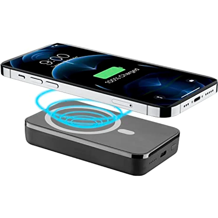 Cellularline | Wireless Powerbank MAG 10000 | Tragbares Ladegerät kompatibel mit Mag Safe-System - Kapazität 10000mAh - Kabelloses Laden 7.5W - Für iPhone 12 und höher - Schwarz – Bild 3