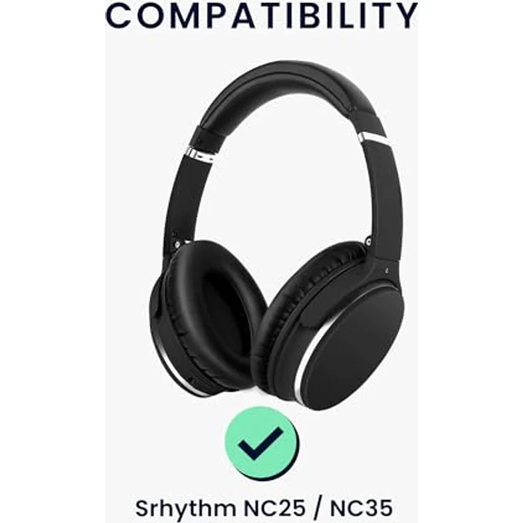 kwmobile 2X Ohrpolster für Srhythm NC25 / NC35, Noise Cancelling Polster aus Kunstleder, bequem und einfach zu installieren – Bild 2