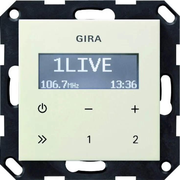 Gira UP-Radio 228401 RDS, Unterputz-Radio mit RDS-Funktion und cremeweisser Kunststoffoberfläche – Bild 2