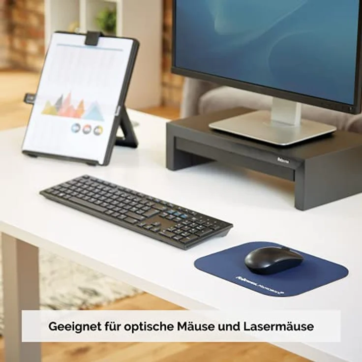 Fellowes Microban antibakteriell rechteckig Mauspad blau – Bild 4