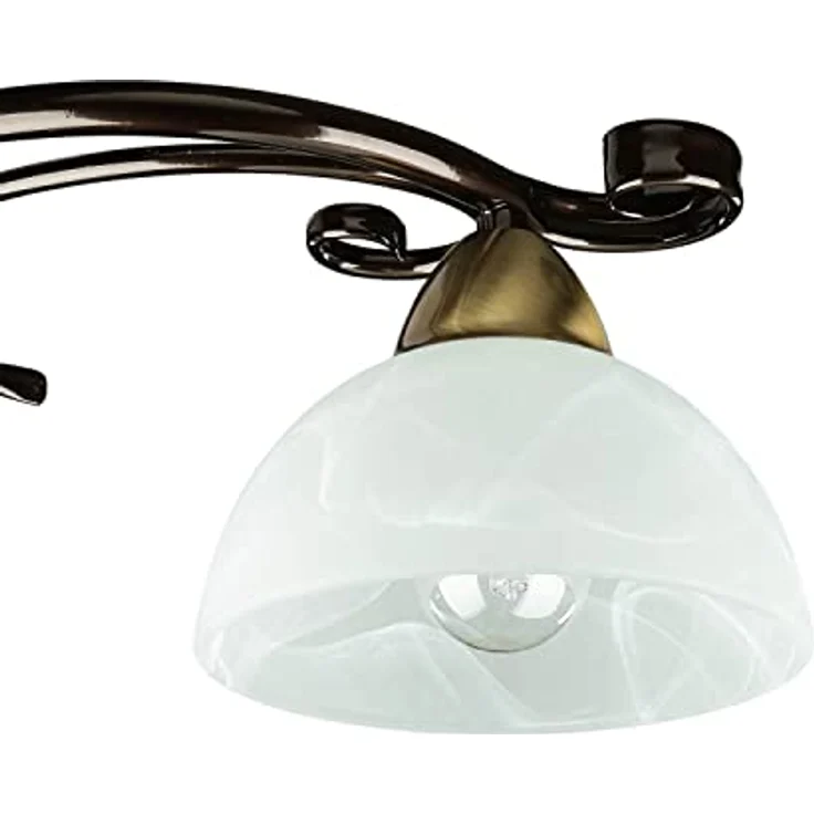 Licht-Erlebnisse Deckenlampe Glas Metall in Dunkelbraun Gold H:12 cm E27 Landhaus blendarm Rustikale Deckenleuchte AURORA - Preisvergleich – Bild 4