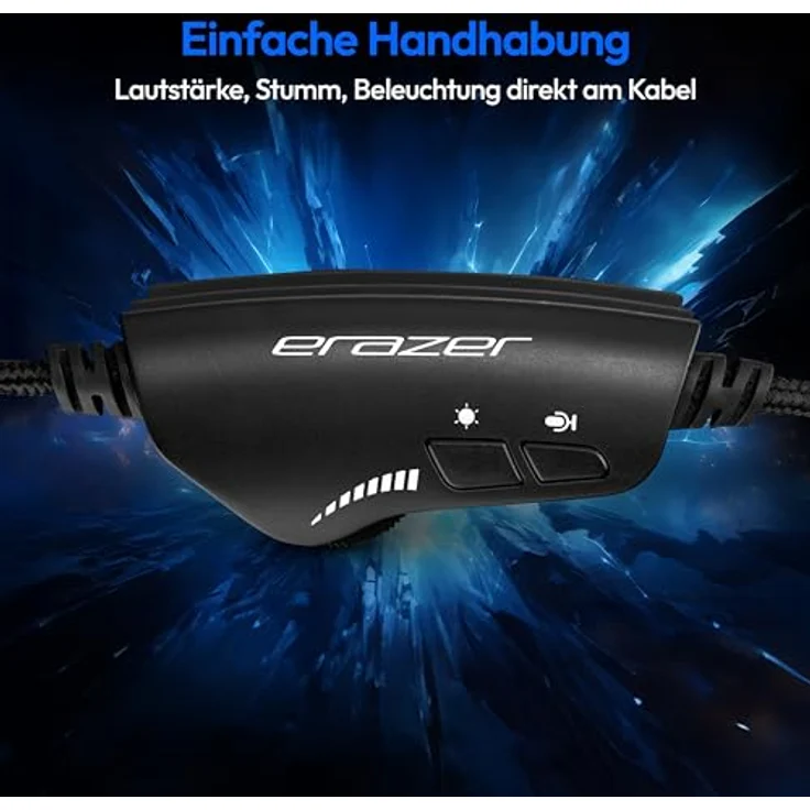 ERAZER Mage P20 Gaming Headset (Over Ear, Flexibles & abnehmbares Mikrofon, RGB Beleuchtung, ES9260Q Soundchip) – Bild 4