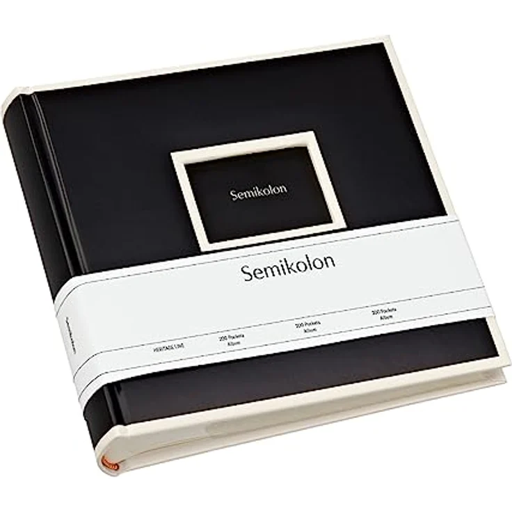 Semikolon Fotoalbum 200 Pockets Album 351136, dekoratives Album in Schwarz für 200 Fotos – Bild 1