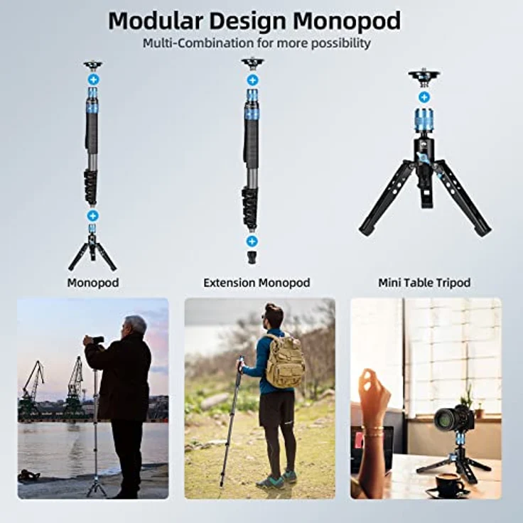SIRUI P-325FL Carbon Einbeinstativ 170 cm mit Fliplocks + Standspinne – Bild 7
