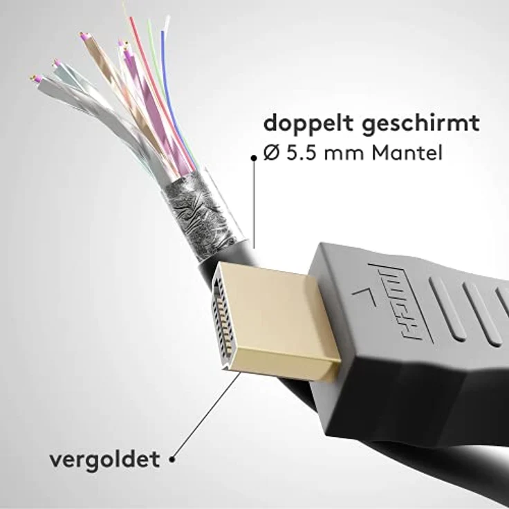 Goobay 51819 HDMI High Speed Kabel mit Ethernet, 4K, Ultra-HD, Full-HD, 3D, HDMI-Stecker > HDMI-Stecker, abwärtskompatibel, vergoldete Stecker, 1,5 m – Bild 4
