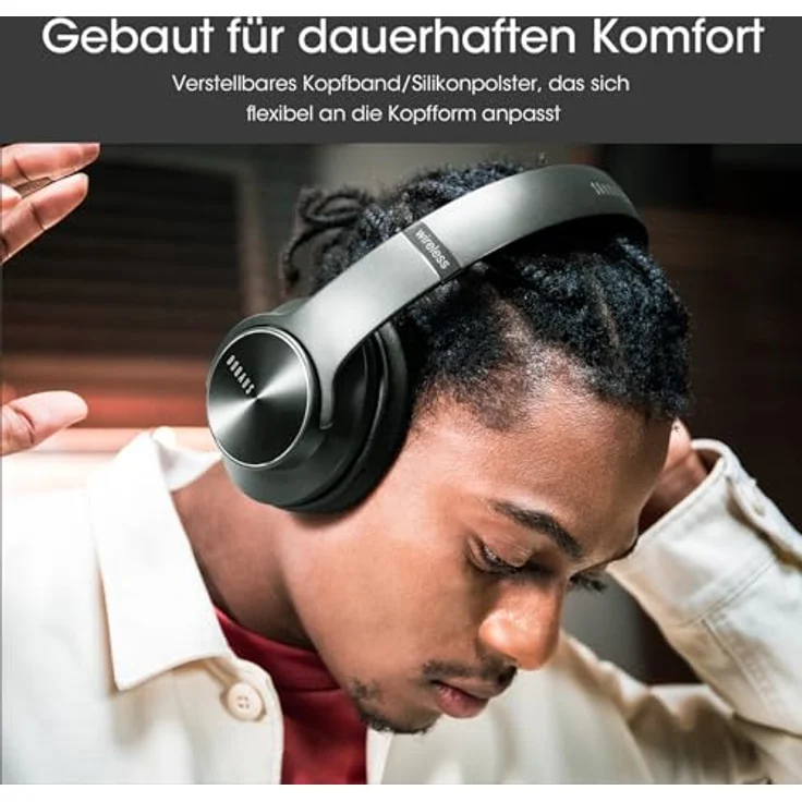 DOQAUS Care 1, Bluetooth Over Ear Kopfhörer mit 90 Std Akkulaufzeit, 3 EQ-Modi, Dual 40mm Treiber und Memory-Protein Ohrpolster, integriertes Mikrofon für Smartphones/PC – Bild 2