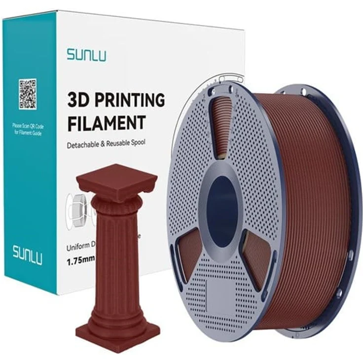 Sunlu PLA High-Speed Marble Filament, Ziegelrot für steinähnliche 3D-Drucke