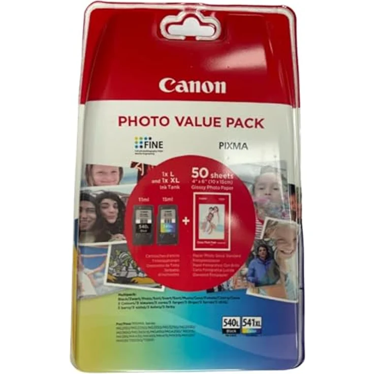 Canon Original PG-540L-CL-541XL Druckerpatronen - Value Pack (5224B005) (CMY-K + Fotopapier) – Bild 2