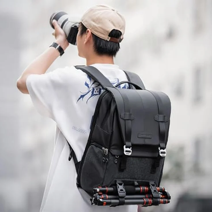 K&F Concept Beta Fotorucksack, 20 l, Kameratasche in Schwarz mit robustem Design und Diebstahlsicherung – Bild 2
