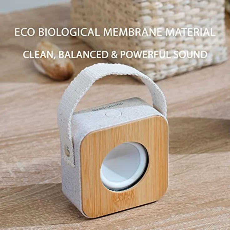 MarsGaming MS-ECO, Ökologischer Bluetooth 5.1 Lautsprecher, Organisch Material Wheat Straw und Bambus, Kompakte Größe, MSECO, Grau – Bild 4