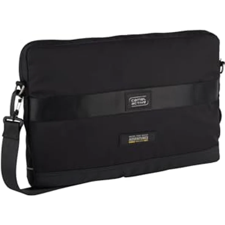 Camel Active Connect Laptop Sleeve, Notebooktasche für Laptops bis 34 cm, Schwarz, mit Schulterriemen und Trolleyhalterung – Bild 2