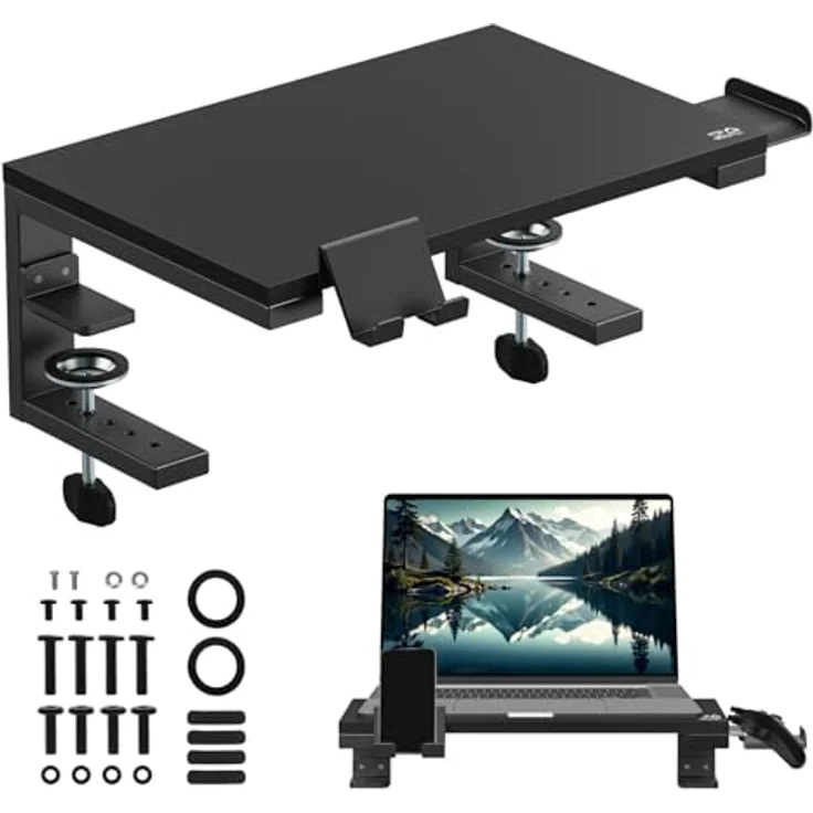 Ergo Office ER-303 B Laptop-/Monitorständer, Tragfähigkeit 20kg für Diagonale 13-32 Zoll, schwarz – Bild 1