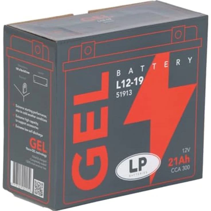 Landport LP L12-19 51913, Gel-Batterie mit 21 Ah und 300 CCA, wartungsfrei, auslaufsicher – Bild 5