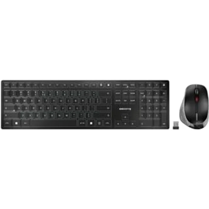 CHERRY DW 9500 SLIM KEYBOARD COMBO (Eng. Int., Kabellos), Tastatur, Grau, Schwarz – Bild 1