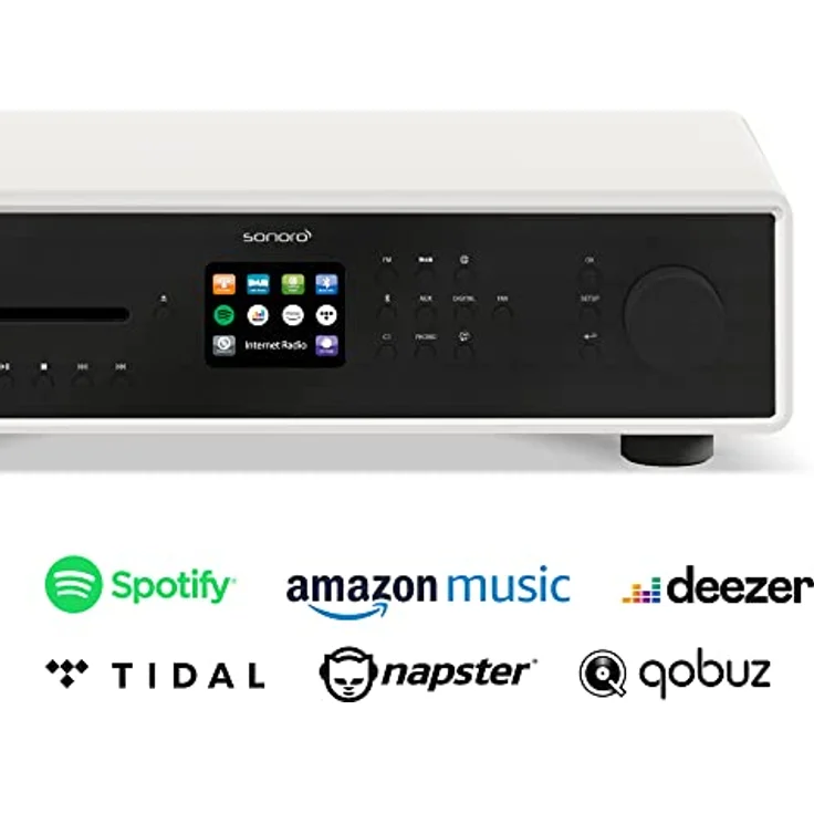 sonoro Maestro HiFi Receiver mit Class D Verstärker, CD Player & Internetradio (Bluetooth, UKW, DAB Plus, Spotify, Tidal, Amazon, Deezer) Matt Weiß – Bild 2