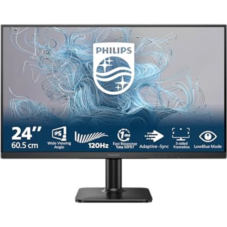 Philips 24E1N1100, 24-Zoll-Full-HD-Monitor mit 120 Hz, Adaptive Sync, 1 ms Reaktionszeit, HDMI 1.4, schwarz – Bild 2