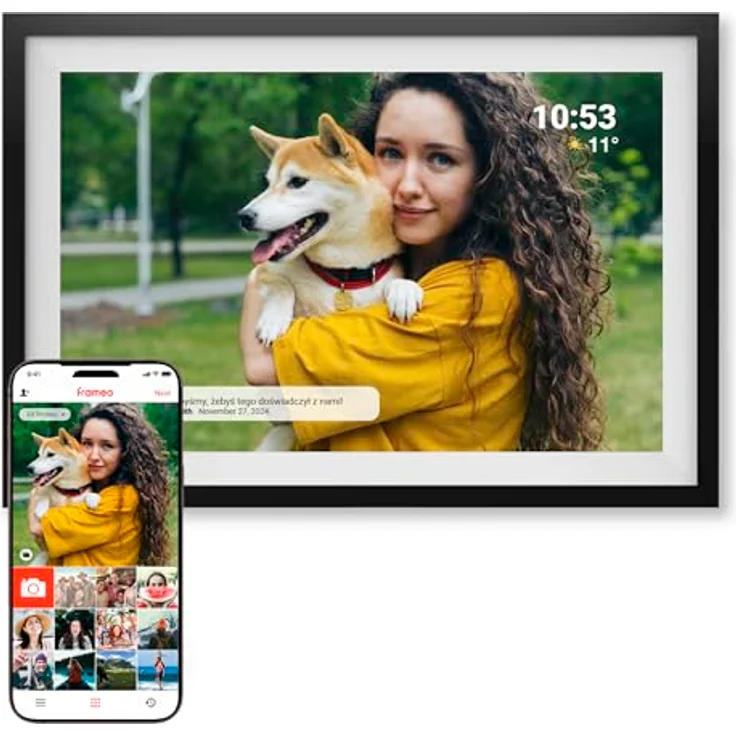 Denver Frameo PFF-1016 25,4cm (10,1) 16GB Digitaler Bilderrahmen mit extrafeinem Rand, Kristallklares HD-Display, WLAN-Übertragung und 16GB Speicherplatz, Schwarz – Bild 2