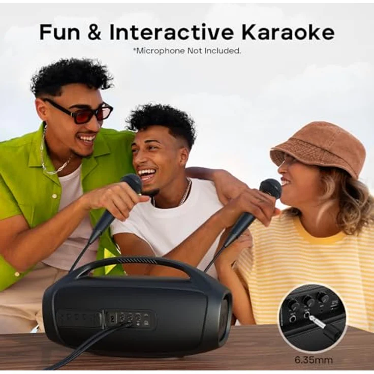 Tribit StormBox Blast 2 Bluetooth Lautsprecher, 200W mit Subwoofer, XBass, LED-Leuchten, IP67, Karaoke Funktion - Perfekt für Outdoor Party/Strand – Bild 3