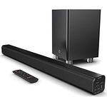 MAJORITY K2 Soundbar für TV Geräte mit Subwoofer | 150W 2.1 Soundsystem mit Kabelloser Subwoofer | Bluetooth TV Soundbar | Heimkino Sound Bar HDMI ARC (Schwarz)