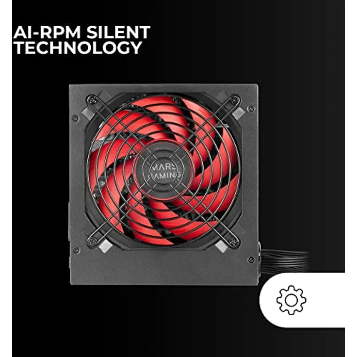 Mars Gaming MPIII650, PC ATX 650W Netzteil, 5 Jahre Garantie, Silent AI-RPM Technologie, 85% Wirkungsgrad, Schwarz – Bild 4