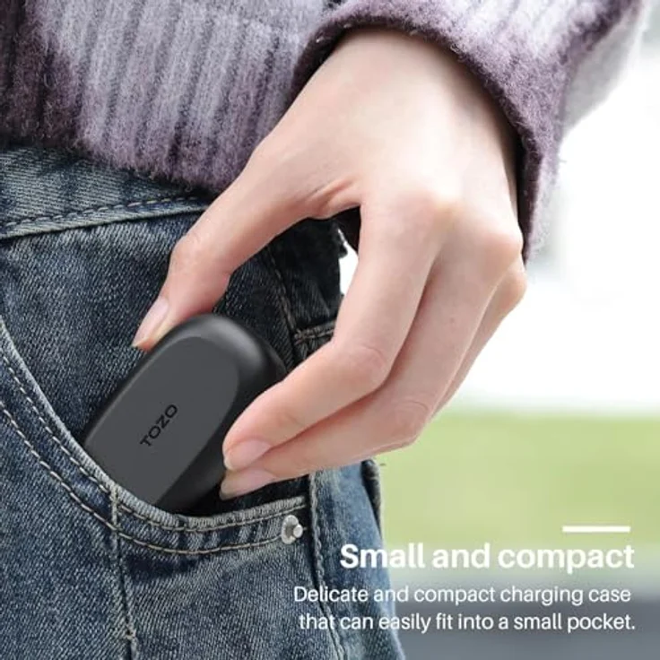 TOZO A1 Mini Kabellos Bluetooth 5.3 für kleine Ohren In-Ear-Kopfhörer (Bluetooth 5.3: Genießen Sie eine stabile und zuverlässige Verbindung bis zu 12 Meter Entfernung., mit APP Steuerung, 30 Std Premium Sound, IPX5 Wasserdicht) – Bild 4