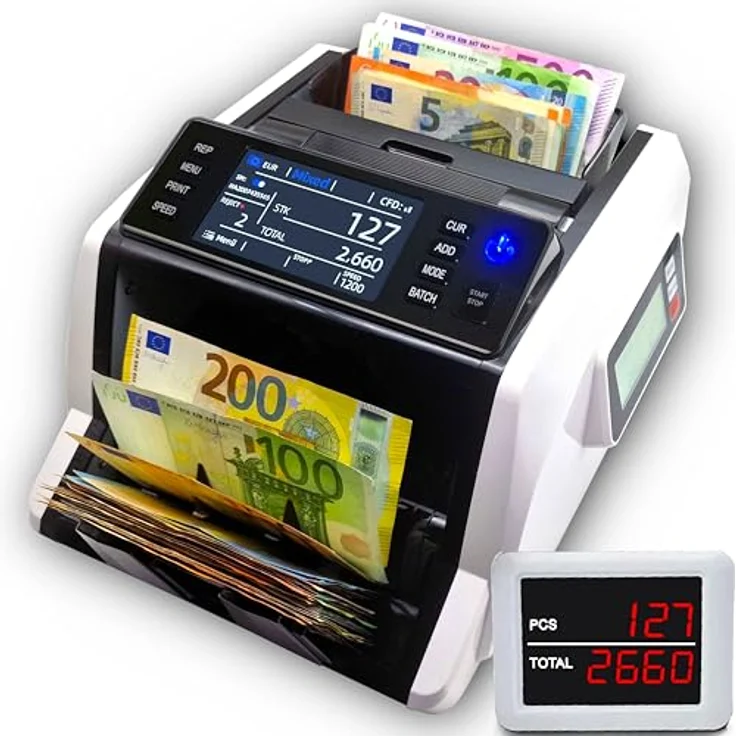 BEITZ BS-9001 Münzzähler & Sortierer für Euro, automatische Geldzählmaschine für Kleingeld, zählt und sortiert nach Münzwert – Bild 1