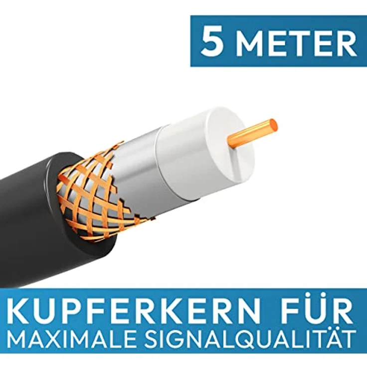 VSG24 DVBT2 HDTV Antenne ADVANCED HD, Innenantenne mit 5 m Kabellänge für optimale DVB-T2 Signalqualität, schwarz – Bild 5