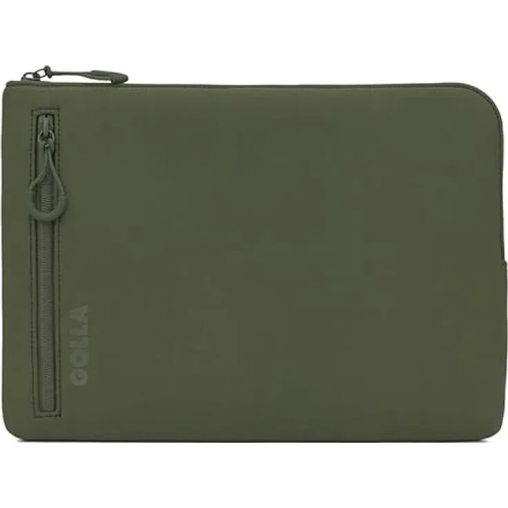Golla Laptop Tasche/Wasserdichter Laptop Sleeve aus Neopren/Für MacBook, Asus und weitere Notebooks/Elegante Laptophülle/Reißverschluss mit Neoprenmantel/15 Zoll/Green