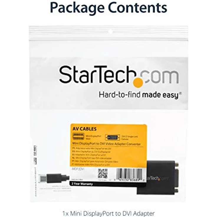 StarTech.com Mini DisplayPort auf DVI Adapter / Konverter (St/Bu) - DVI-Adapter - Mini DisplayPort (M) - DVI-I (W) - 10,2 cm - Schwarz (MDP2DVI) – Bild 7