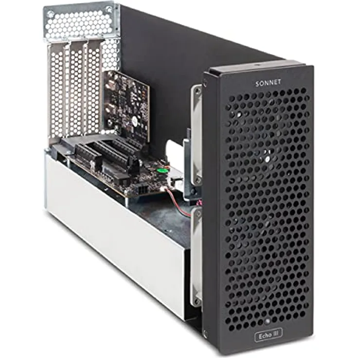 Sonnet DuoModo Echo III Modul (PCI-Express) für bis zu drei PCIe-Karten, Festplattengehäuse, Schwarz, 400 W Leistung, leise Noctua-Lüfter, 40 Gbps Thunderbolt-Schnittstelle