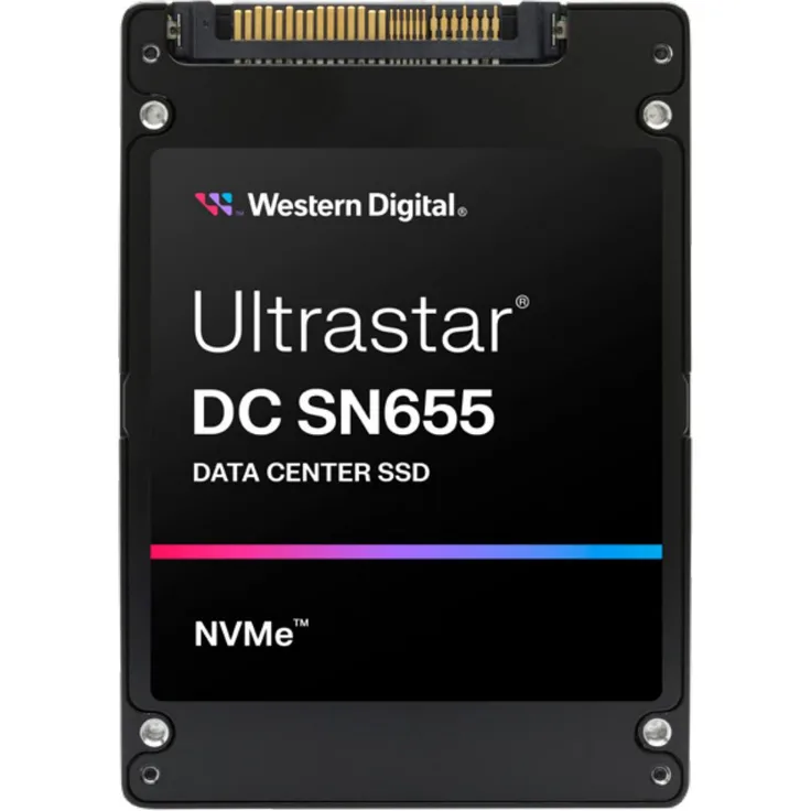 WD Ultrastar DC SN655, 3.84TB NVMe TCG SSD (3840 GB, 2.5"), hohe Leserate bis 6.8 GB/s, TCG Opal-Verschlüsselung, optimiert für Rechenzentren