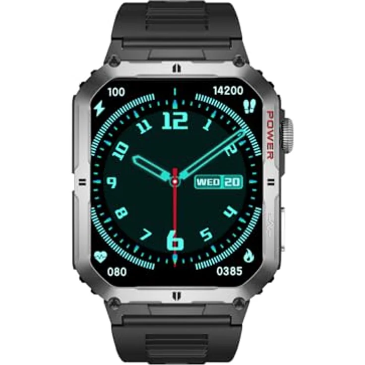 Trevi T-FIT 500 S, Smartwatch mit 2,06 Zoll AMOLED-Display, Always On Full Touch, kabellose Anrufe, Schlafüberwachung, Herzfrequenz- und Fitness-Tracker, wasserdicht, Silber – Bild 2