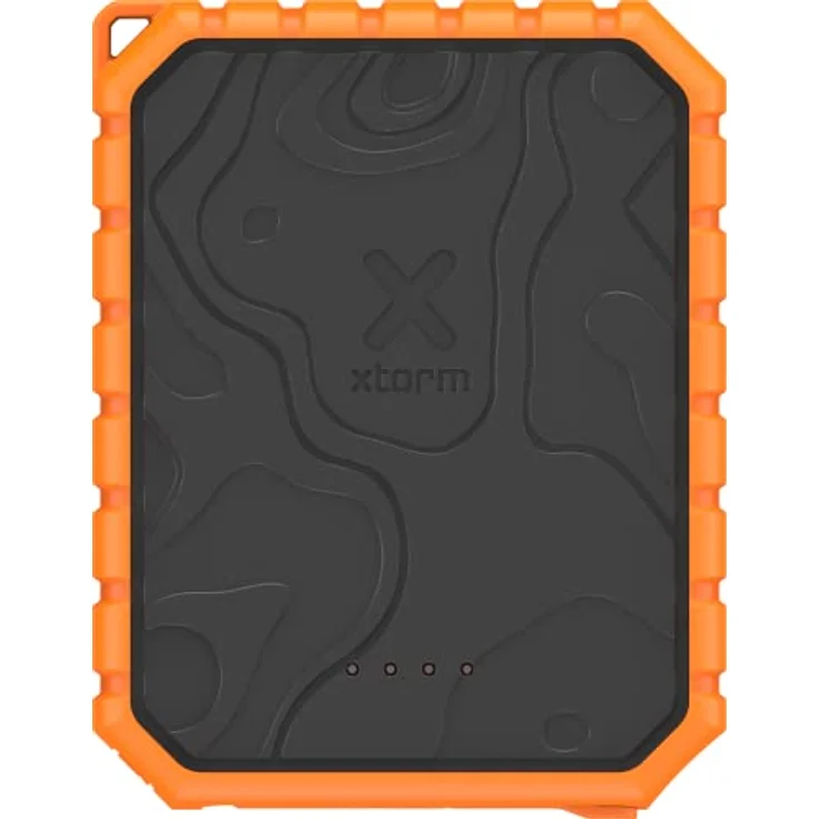 Xtorm XR201 Power Bank Rugged 10.000, USB-C-Power-Delivery, 2X USB-Anschlüsse, Quick Charge 3.0, Wasserdicht IP65 inkl. Taschenlampe, Schwarz/Orange – Bild 2