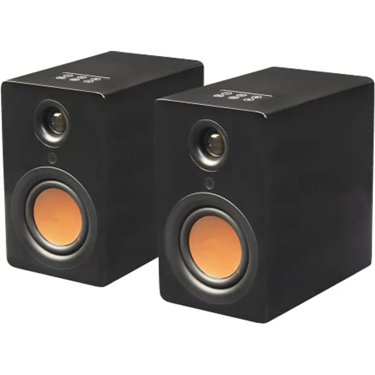 Mitchell Acoustics uStream One | Hi-Fi True Wireless Stereo AKTIVE Lautsprecher | Keine Kabel zwischen den Lautsprechern | Streaming, Plattenspieler, TV. Erleben Sie Stereo-Sound | Weiß