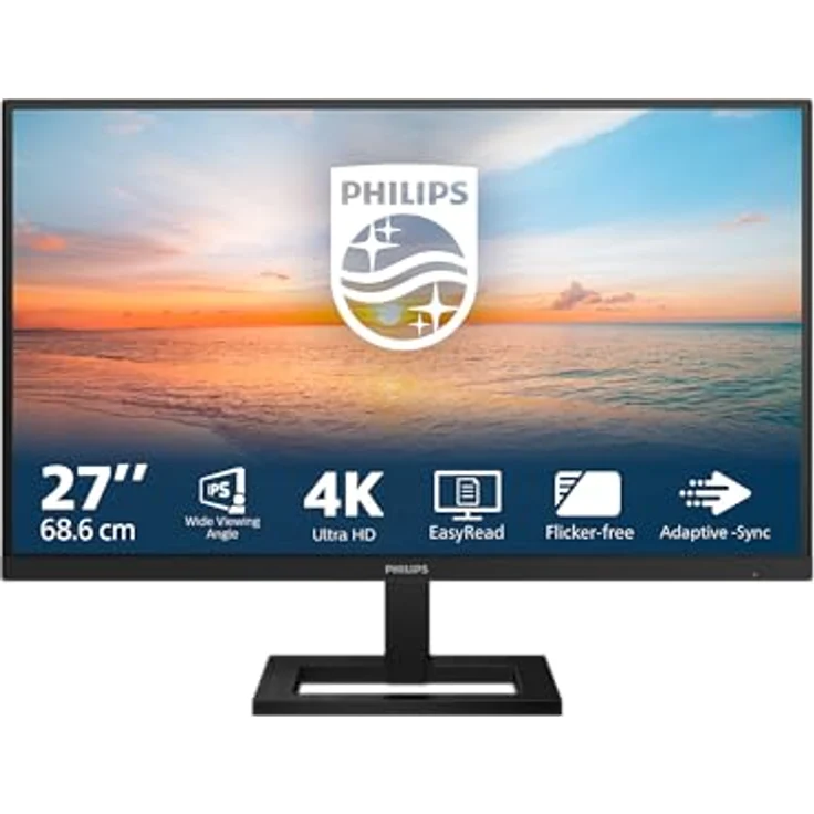 Philips 27E1N1900AE - 27 Zoll Ultra HD Monitor, höhenverstellbar, HDR10, USB-C (65W PD), schwarz – Bild 2