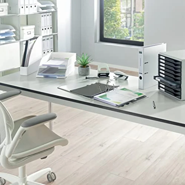 Leitz Briefablage 5227-00-03, Plus, A4, frost, stapelbar, Kunststoff – Bild 5