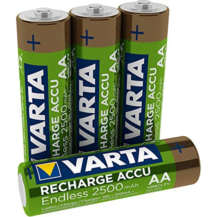 Varta Endless Energy Akku 2500mAh bis zu 500 Ladezyklen - geringe Selbstentladung, Ready2Use vorgeladene AA Mignon Ni-MH Accu, 4er Pack wiederaufladbar ohne Memory-Effekt - sofort einsatzbereit – Bild 2
