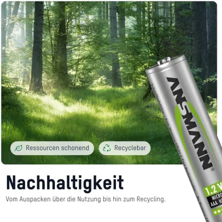 ANSMANN Akku AAA Micro 550 mAh 1,2V NiMH, 4 Stück, wiederaufladbar mit maxE – Bild 2