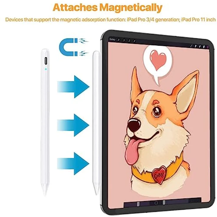 Stylus Stift 2. Generation für iPad 2018-2022, Magnetische Stylus Pen mit Palm Rejection,Feine Stiftspitze,kein Kratzbildschirm für iPad 6./7./8./9./10./Air 3./4./5. Mini 5./6./Pro 11/Pro12.9 – Bild 5