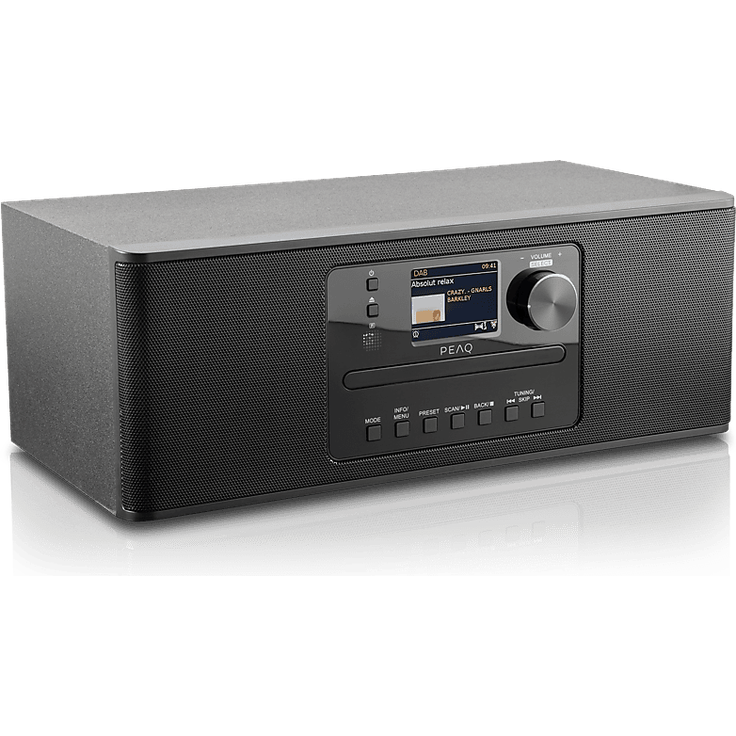 PEAQ PDR 370 BT-B, Internetradio mit DAB+ und FM Tuner, Bluetooth, LCD-Display, Schwarz