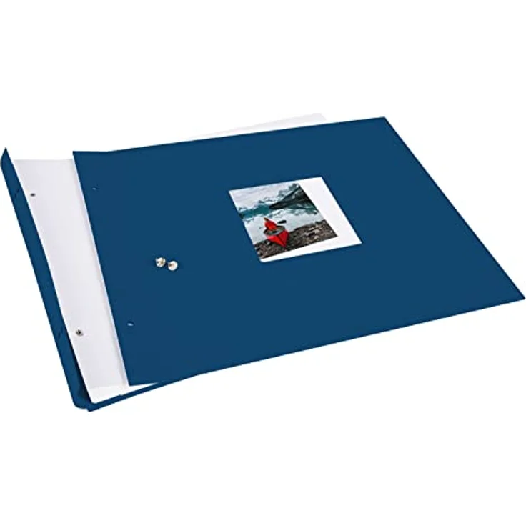 goldbuch Schraubalbum mit Fensterausschnitt, Bella Vista, 39 x 31 cm, 40 weiße Seiten mit Pergamin-Trennblättern, Erweiterbar, Leinen, Blau, 28895 – Bild 7