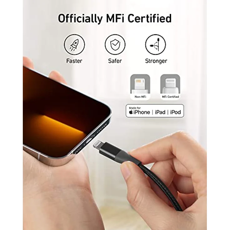 Anker 551 USB-A to Lightning Cable, 3 m, schwarz (A8454012) – Bild 3