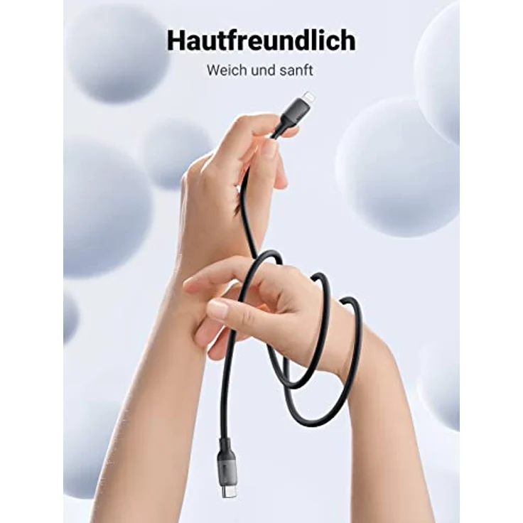 Ugreen USB Typ-C zu Lightning Ladekabel MFI zertifiziert Datenkabel Chip C94 Power Delivery Schnellladekabel Schwarz – Bild 2