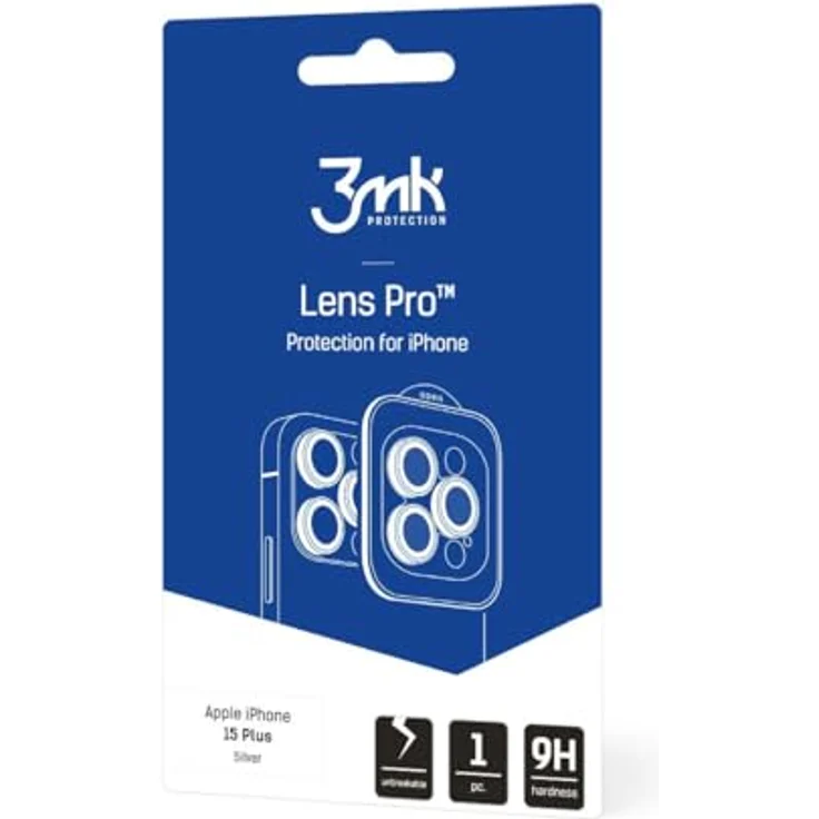 3mk Lens Protection Pro für Apple iPhone 15 Plus, Displayschutzfolie in Silber – Bild 4