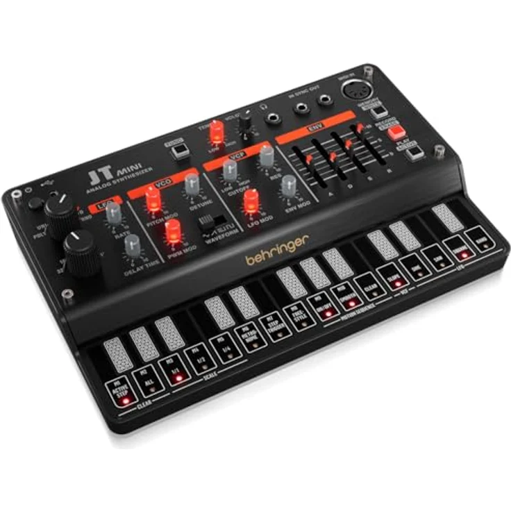 Behringer JT Mini, Analog Synthesizer mit 3 Stimmen, 27 Tasten Keyboard, Arpeggiator und Step-Sequencer – Bild 2