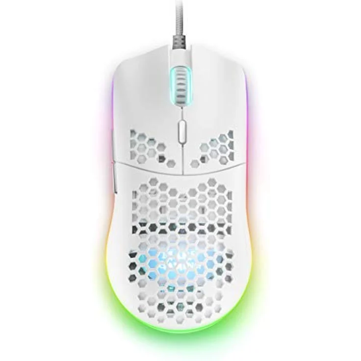 Mars,USB, Gaming MMAX Weiß, RGB 12400 DPI Maus, Ultraleicht 69g, Flexkabel, Software – Bild 1