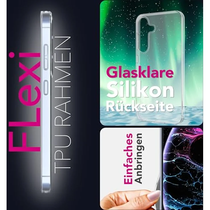NALIA Transparente Silikonhülle für Samsung Galaxy S25 FE - Kristallklar, Anti-Gelb, rutschfest, stoßfest - Marke aus Berlin – Bild 5