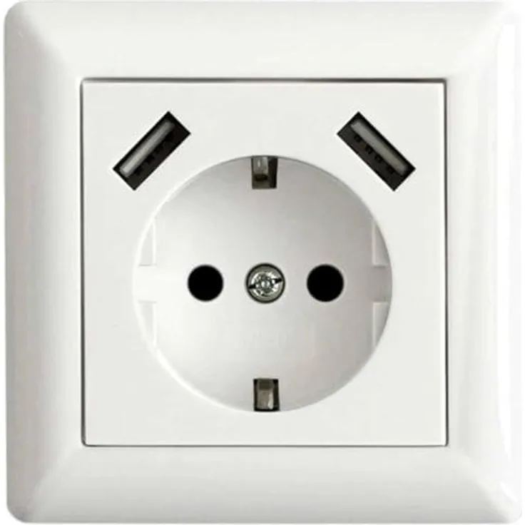 LEDMAXX USB1001, Unterputz-Dose mit 2 USB Ladebuchsen, reinweiß (USB1001)