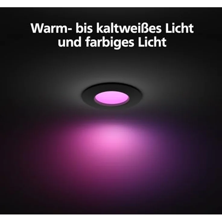 Philips Hue Smart Slim Einbauleuchte, 170mm, Weiß & Farbiges Licht, Bluetooth kompatibel, Sprachsteuerung mit Alexa, Apple Home & Google Assistant, schwarz – Bild 2